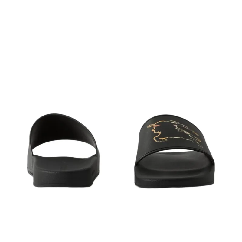 Burberry Check Ekd Motif Slide Black-3