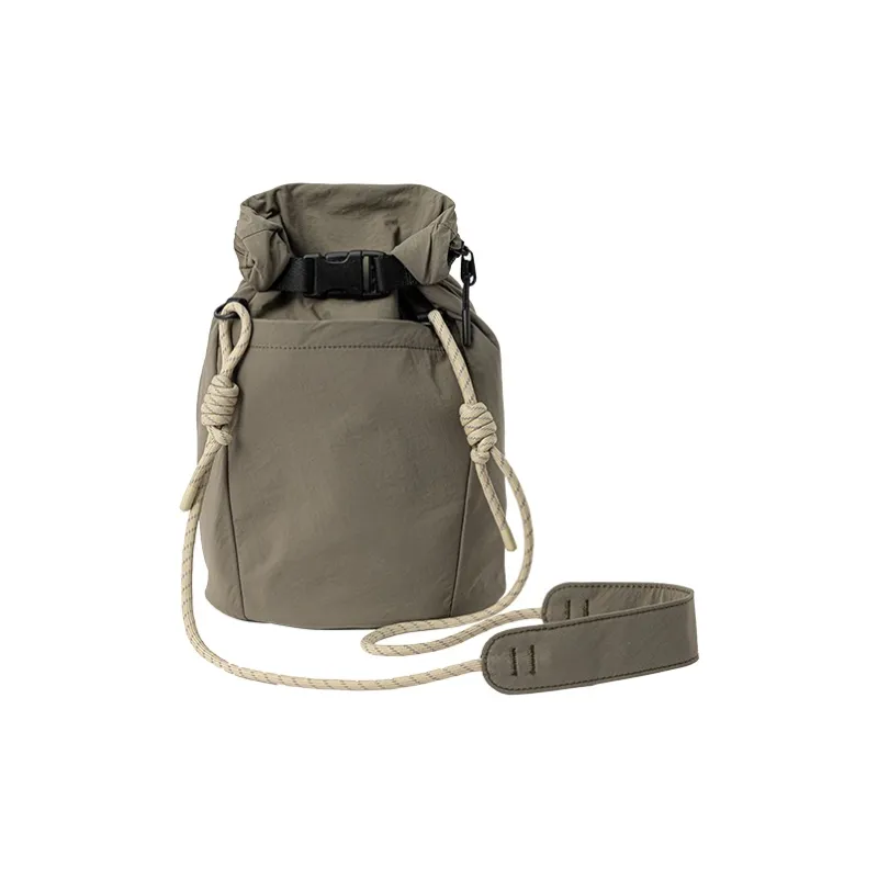 VANESSA HOGAN Fabric Crossbody Bag Unisex Gray Green/Khaki-10