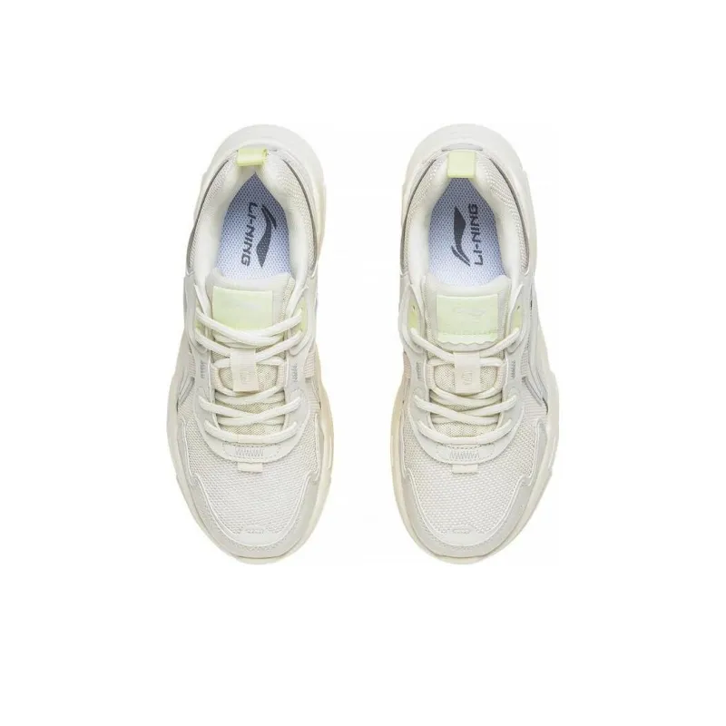 LiNing Clouds Cloud Sea Anti Slip Wear Resistant Low Top Sports Casual Shoes Women's Ecru-3