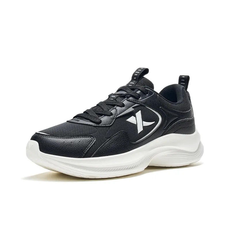 XTEP Feather Anti Slip Wear Resistant Low Top Sprint Running Shoes Men's Black White-1