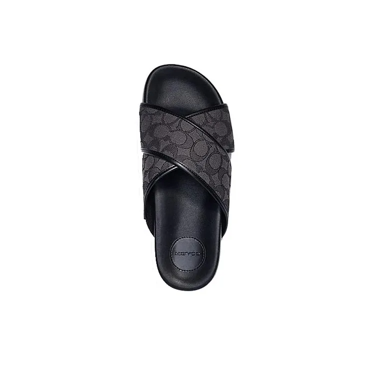 COACH Slide Slippers Men Gray Black-3