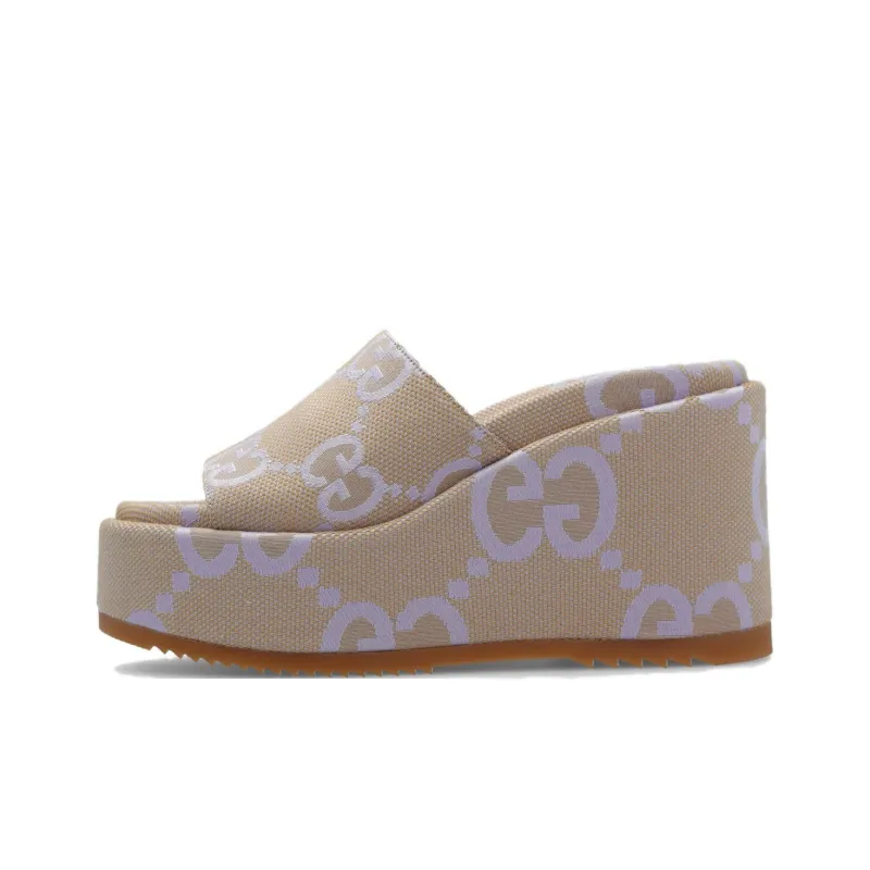 GUCCI Women's Platform Sandal 'Jumbo Gg Beige Lapis' Women's-0