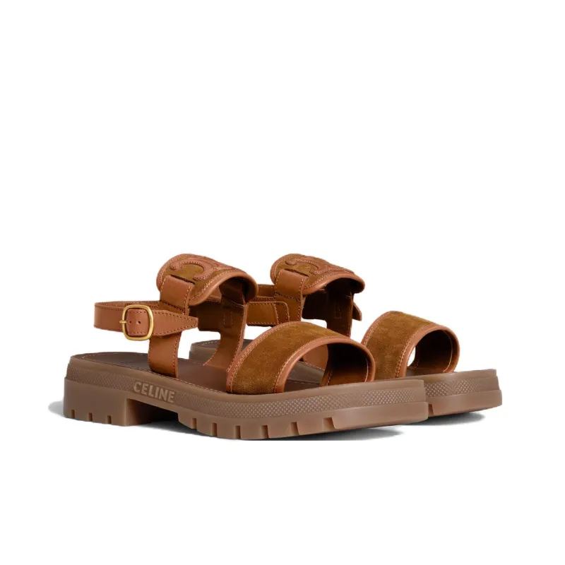 CELINE CLEA TRIOMPHE Beach Sandals Women's Brown-2