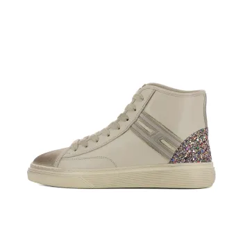 HOGAN H342 High-Top Stylish Skateboarding Shoes Women's Beige