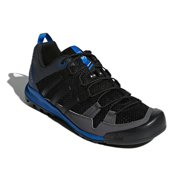 Adidas Terrex Solo Cushioned Wear-Resistant Breathable Low-Top Trekking Shoes Men's Black Blue-2