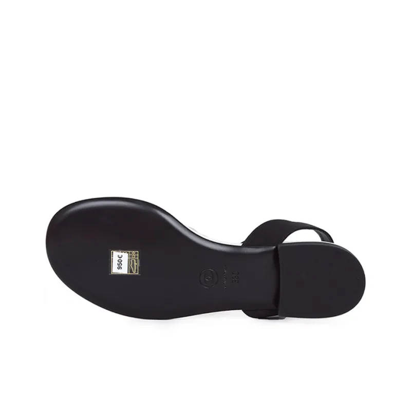 CHANEL One Strap Sandals Women's Black-4