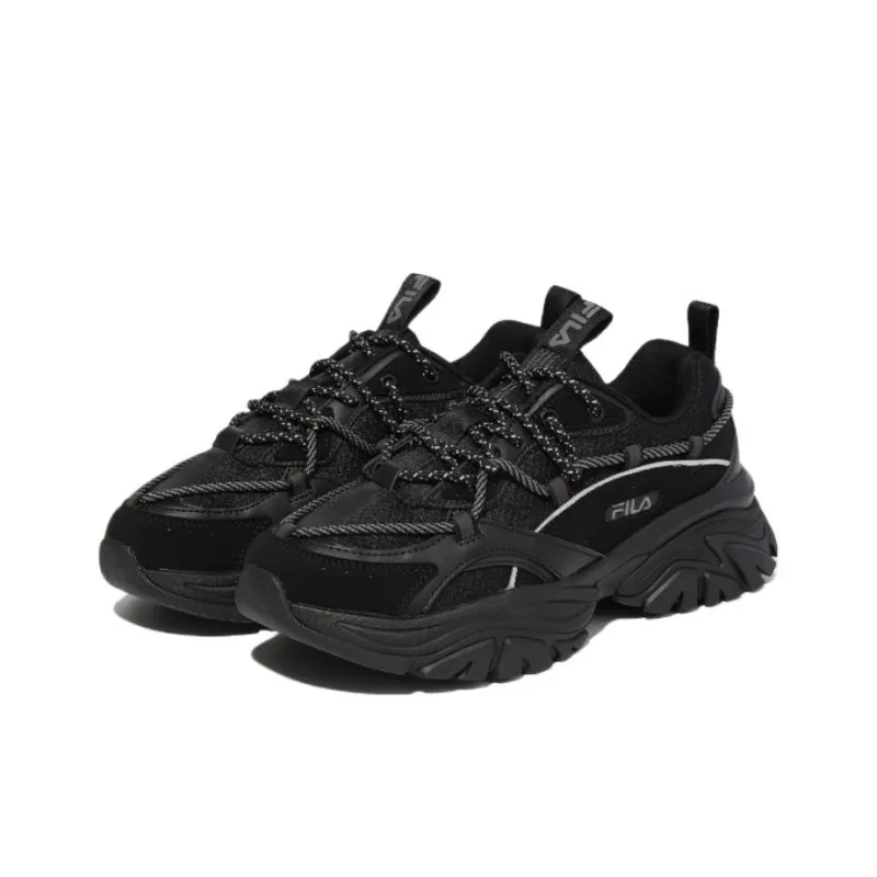 FILA Durable Breathable Low Top Casual Shoes Unisex Black Korean Style-1