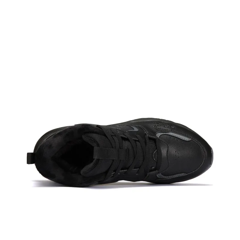 LiNing Slip Resistant, Abrasion Resistant, Thermal, Breathable High Top Sports Casual Shoes Men's Black-3