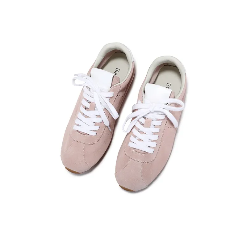 BELLALILY Low-Top Casual Shoes 1cm Women's Green Apricot Light Blue Dusty Pink-23