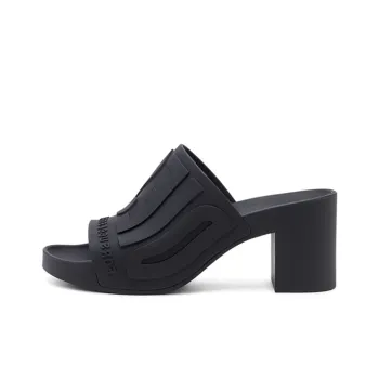 DIESEL Women's Sa Pamela H Heeled Rubber Pool Slide 'Black'