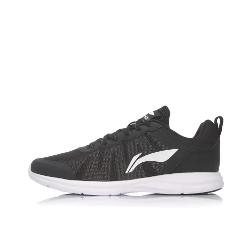 LiNing Reflective Breathable Low-Top Running Shoes Men's Black White