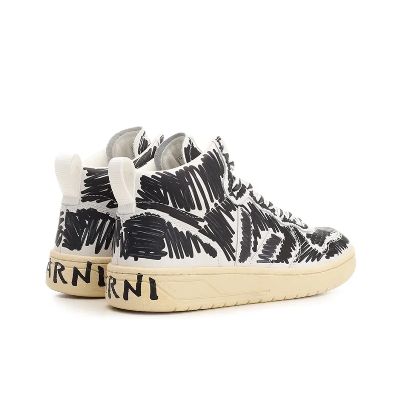 VEJA x MARNI V 15 Stylish Skateboarding Shoes Women's Black White-3