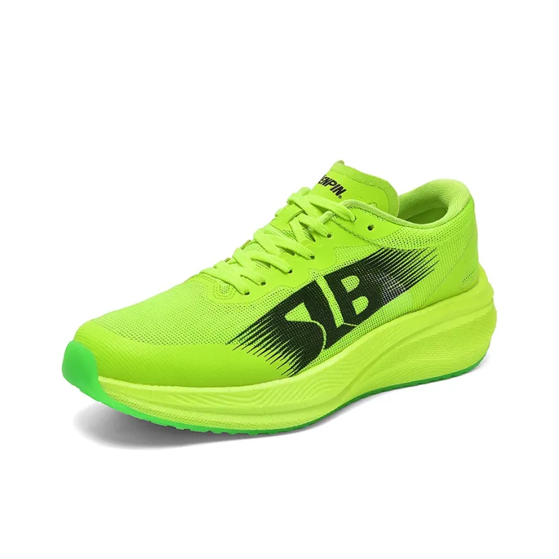 CENPIN Low-Top Cushioning Anti-Slip And Wear-Resistant Full-Length Carbon Plate Running Shoes Unisex Jadeite/Neon Green-2