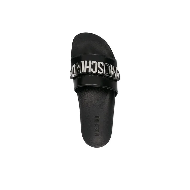 MOSCHINO Logo Plaque Slides-4