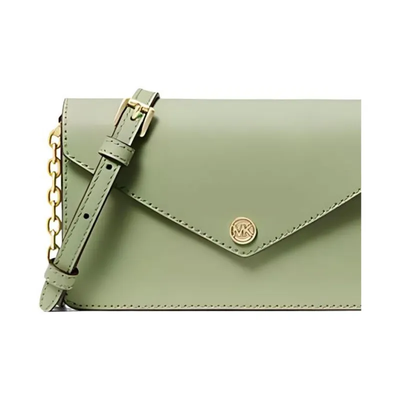 MICHAEL KORS Jet Set Travel Leather Envelope Bag Shoulder Bag Crossbody Bag Small Size Women's Light Sage-3