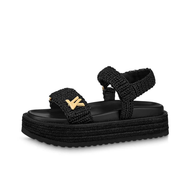 LOUIS VUITTON Beach Sandals Women's Black-0