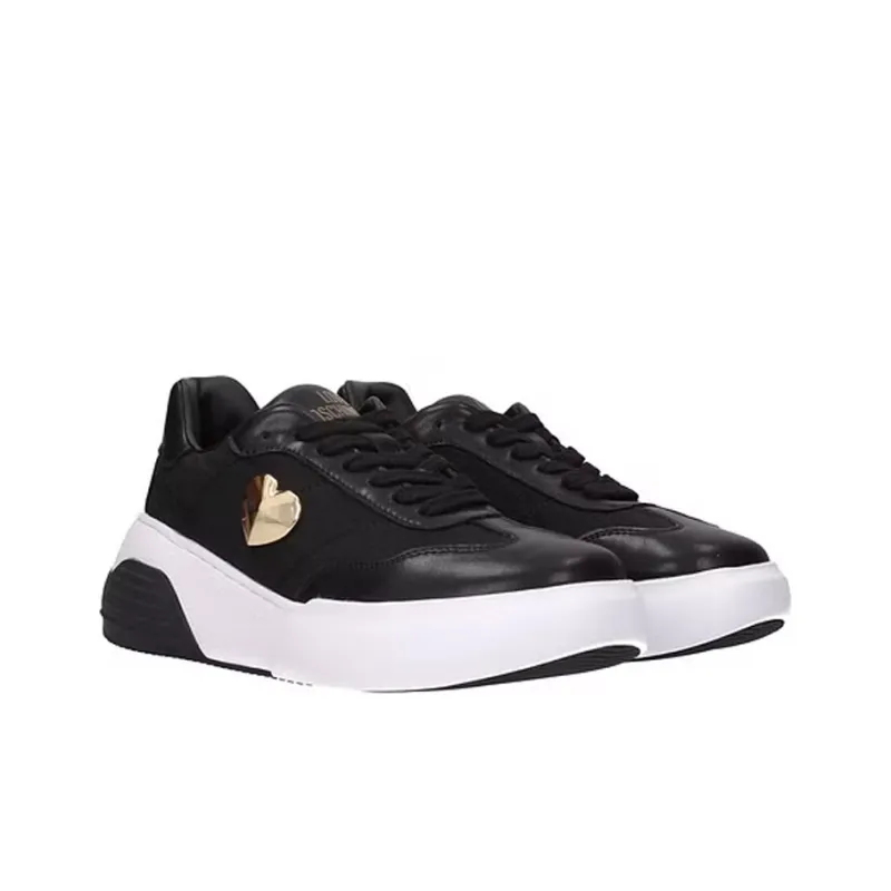 LOVE MOSCHINO Stylish Skateboarding Shoes Women's Black-1