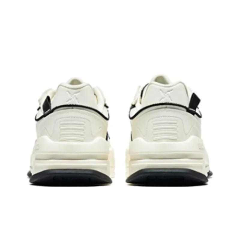 Erke White Peach Oolong Anti Slip Wear Resistant Low Top Skateboard Shoes Men's White Black-3