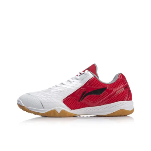 LiNing Slip-Resistant Low-Top Training Shoes Unisex White Red