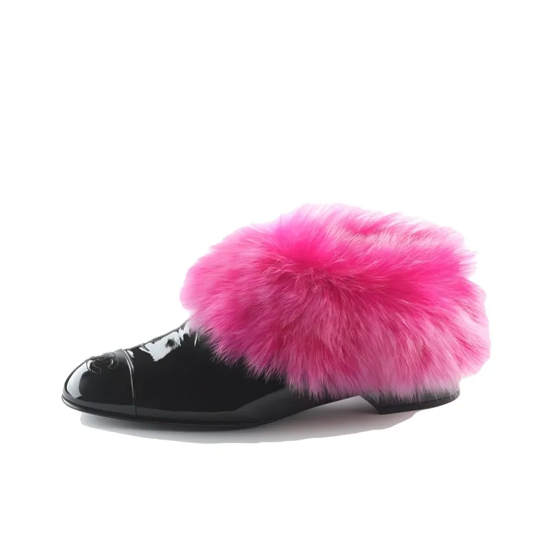 CHANEL Casual Single Shoes Women's Black Pink-0