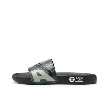 Aape Rubber Sole Slide Slippers Unisex Blue Black