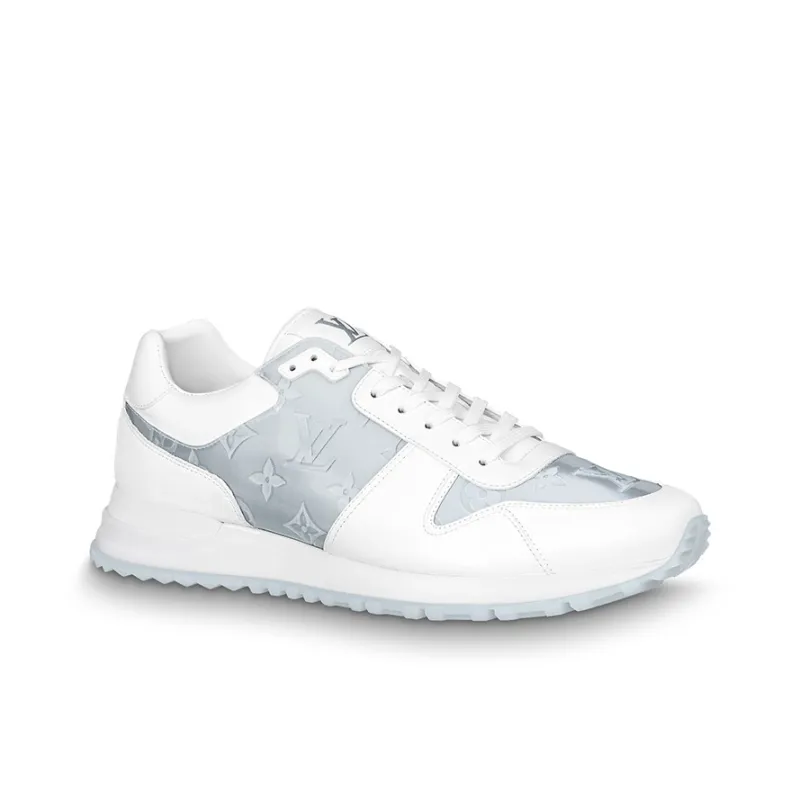 LOUIS VUITTON Run Away Sneakers 'White With Grey Monogram'-1