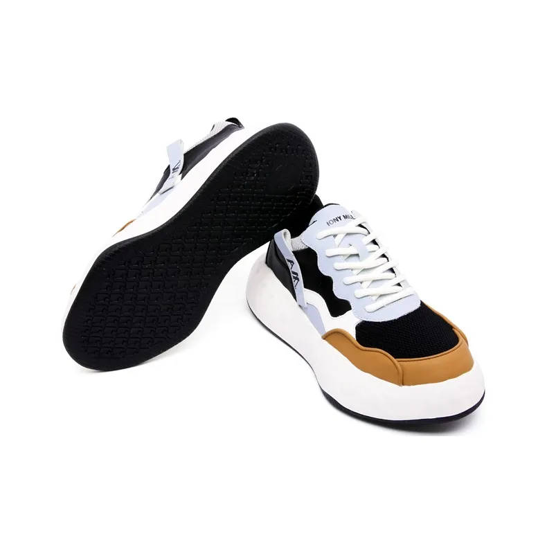Anthony Miles Men's Casual Shoes Men Low Top Black Orange-4