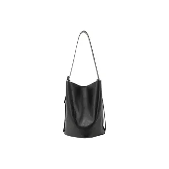 VANESSA HOGAN Vh Classic Series Cow Leather Bucket Bag Crossbody Bag Handbag Shoulder Bag Regular Women's Black