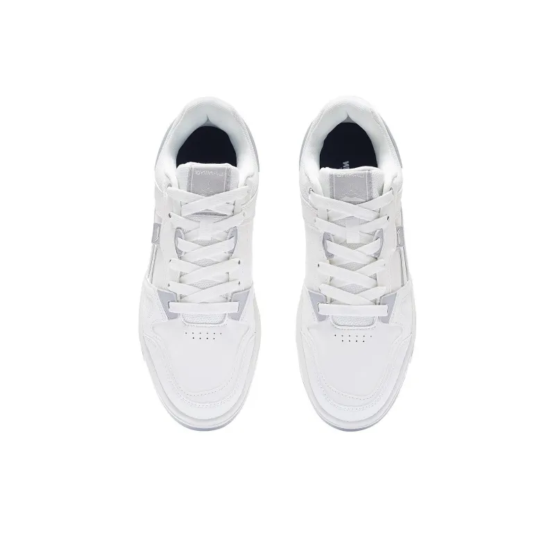 LiNing ACE V2 Abrasion Resistant Breathable Low Top Skateboard Shoes Men's White Gray-3