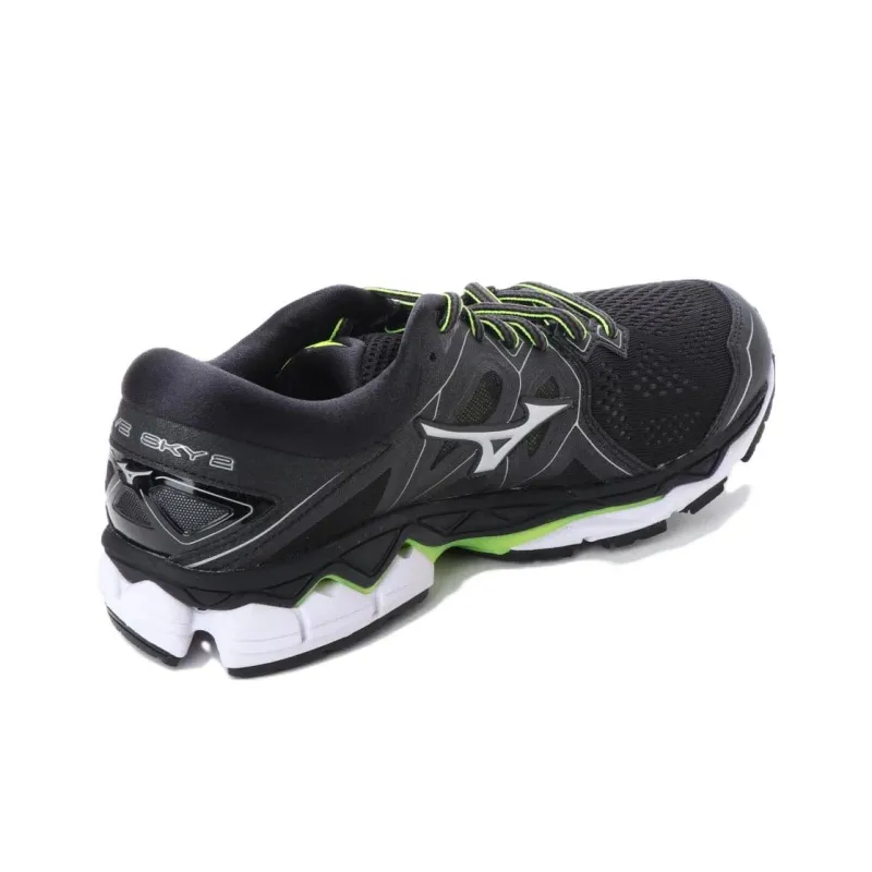 Mizuno Wave Sky 2 Cozy Wear resistant Gray White Green-2