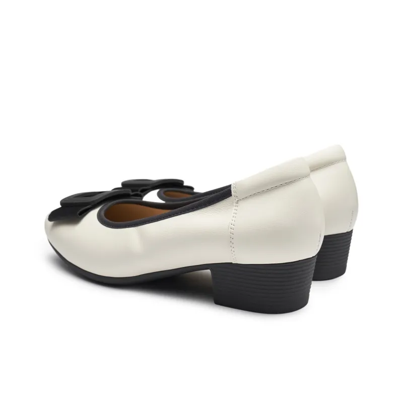 RED DRAGONFLY Slip on Unlined Shoes 3.4cm Heel Women's Black/Ecru-12