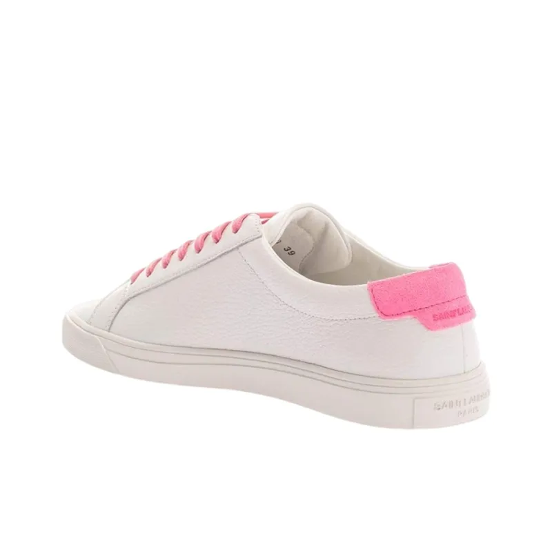 SAINT LAURENT Low Top Stylish Skateboarding Shoes Women's White Pink-3