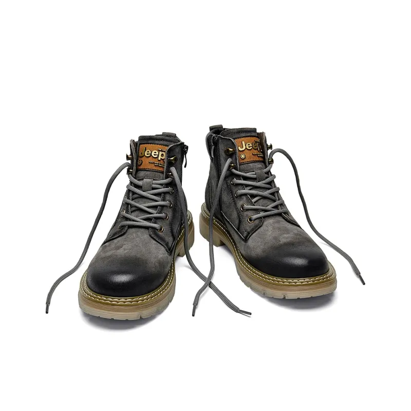 Jeep Martin Boots Men Smoke Gray/Purple Gray/Khaki-5