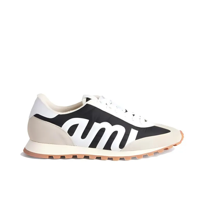 AMIPARIS Shock Absorbers With Slip Resistant And Abrasion Resistant Properties Low Top Casual Shoes Unisex Black White-1