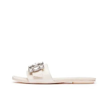 Stuart Weitzman/SW Odor Resistant Slide Slippers Women's White