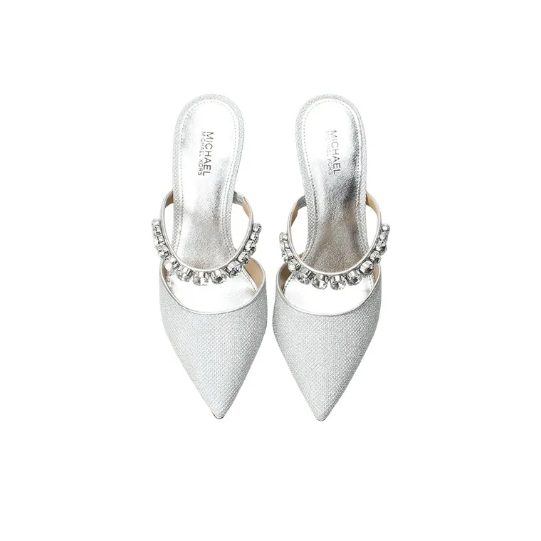 MICHAEL KORS Closed Toe Slippers Women's Silver-4
