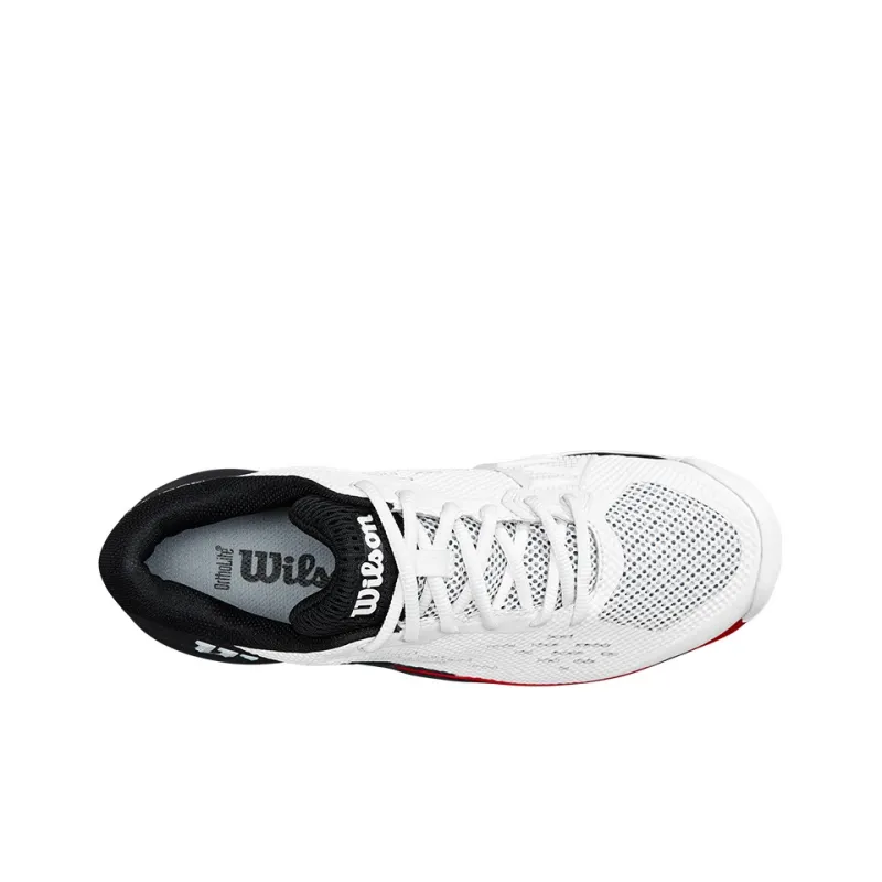 Wilson Rush Pro Ace Cushioning Anti Slip And Wear Resistant Coverage Low Top Tennis Shoes Men's White Black Red-2