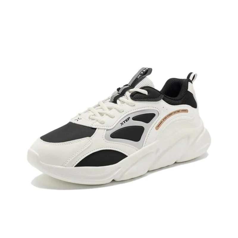 XTEP Abrasion Resistant Breathable Low Top Sports Casual Shoes Men's Canvas White/Black-3