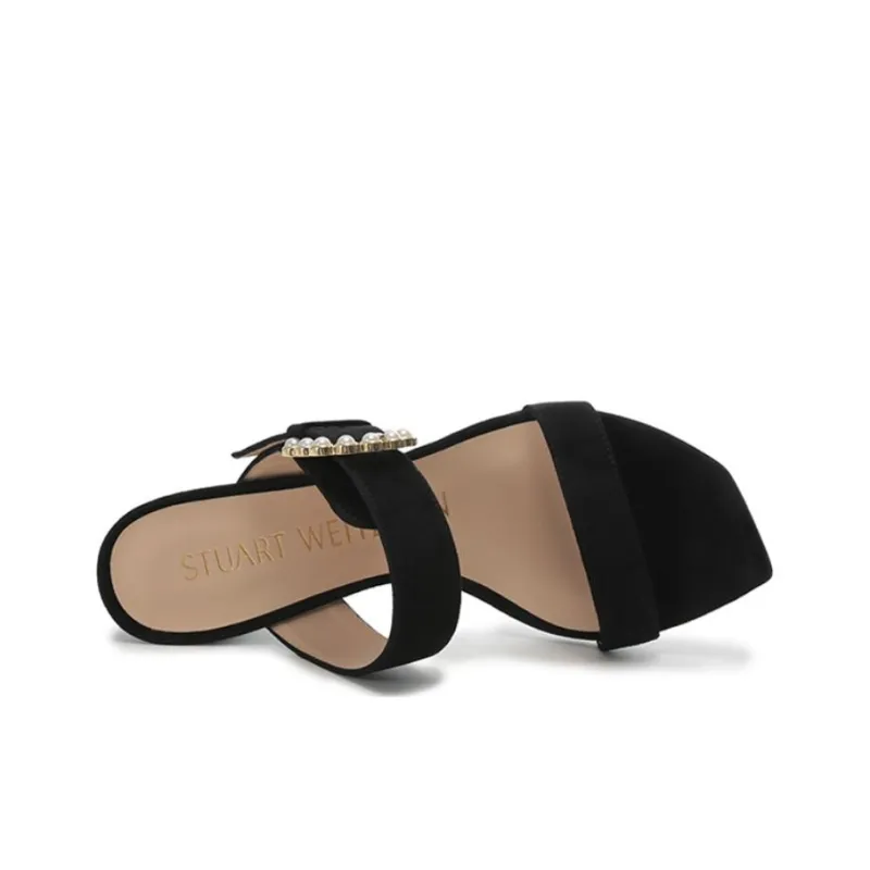 Stuart Weitzman/SW Slip Resistant Slide Slippers Women's Black-4