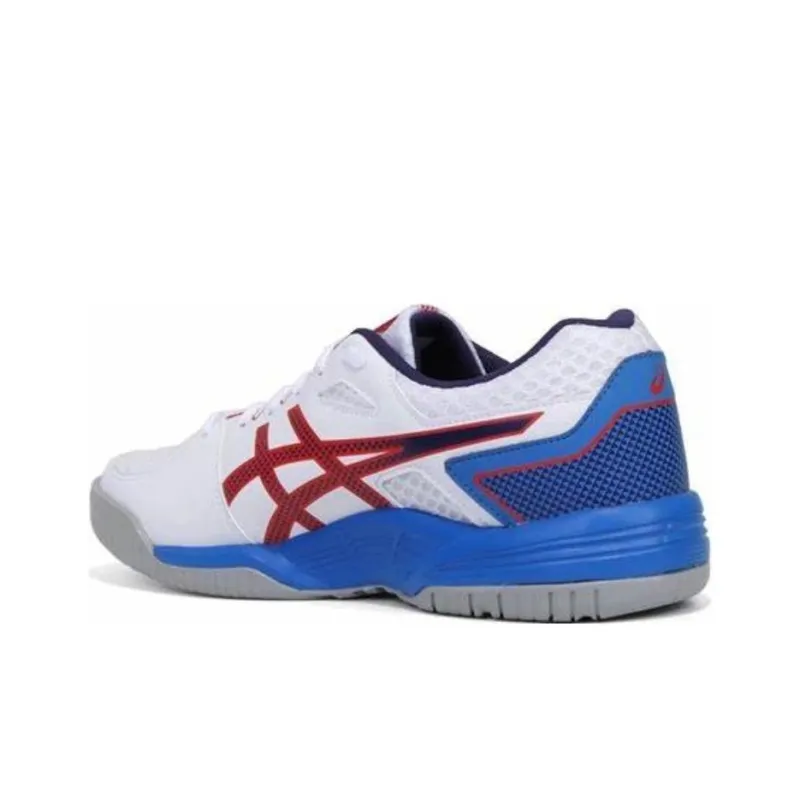 Asics Gel-Backhand Cushioning Anti-Slip And Wear-Resistant Low-Top Tennis Shoes Men's White Blue Red-3