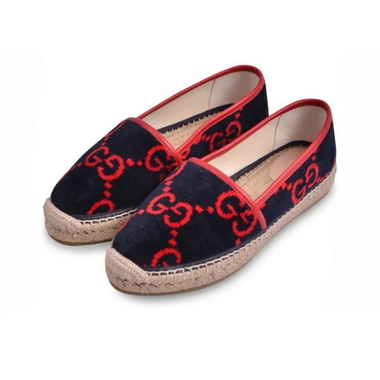 GUCCI Casual Single Shoes Women's Black Red-2