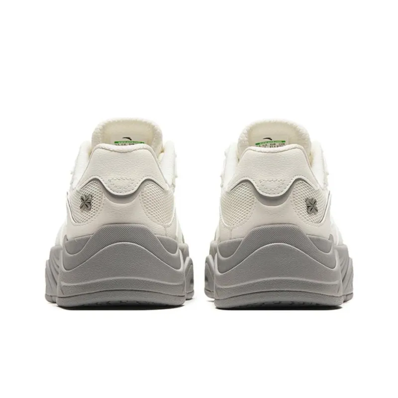 Anta Seaweed Slip Resistant Cushioning Lightweight Height Increasing Low Top Skateboard Shoes Women's White Gray-2