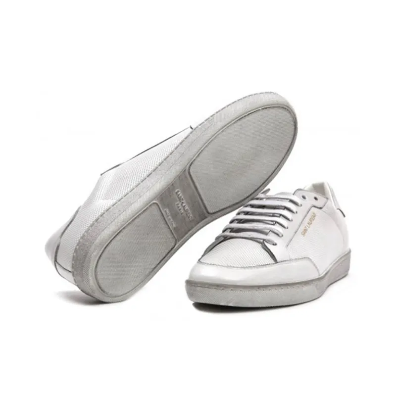 SAINT LAURENT Low Top Stylish Skateboarding Shoes Men's White Vintage Version-5
