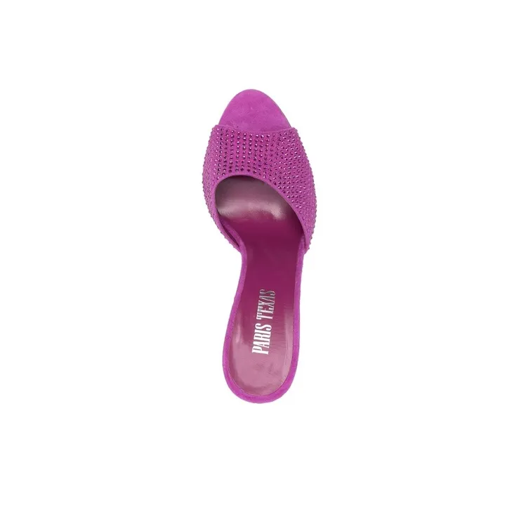 Paris Texas 115mm Crystal-embellished Suede Mules Women's-4