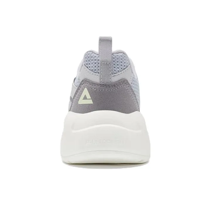 PEAK Anti Slip Wear Resistant Low Top Sports Casual Shoes Women's Gray White-3