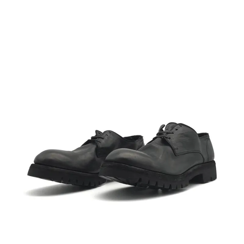 GUIDI 792V Lace-up Leather Derby Shoes-2