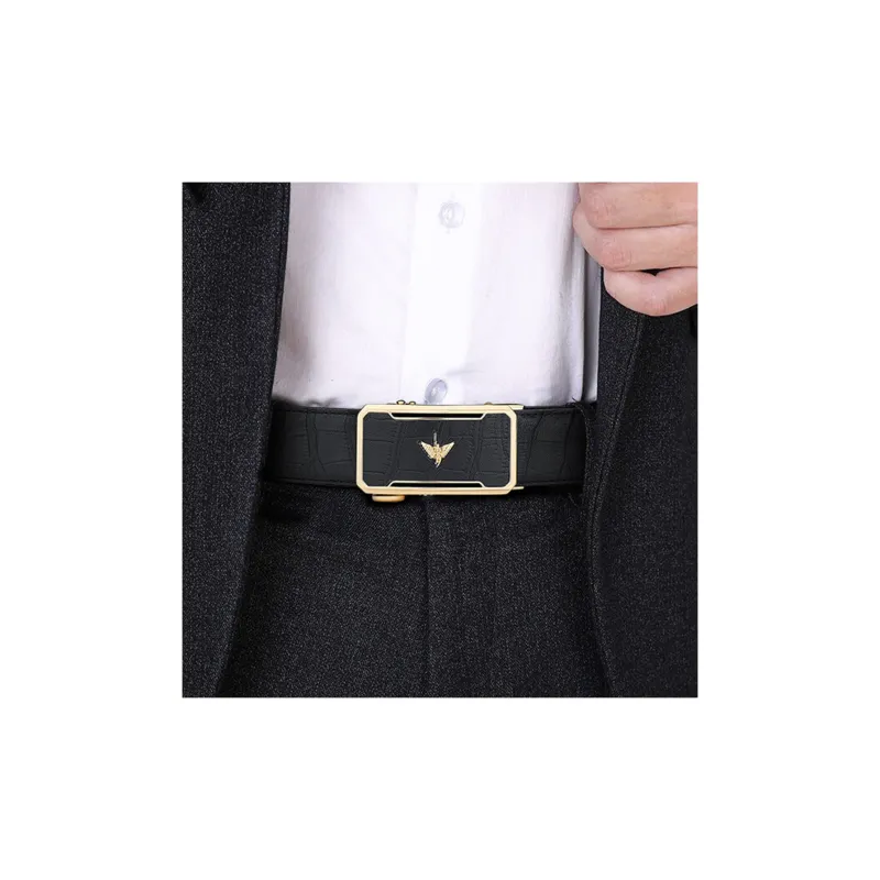WilliamPOLO Men's Brand Authentic Belt Business Casual Leather Belts Men's Width  3.5cm-5