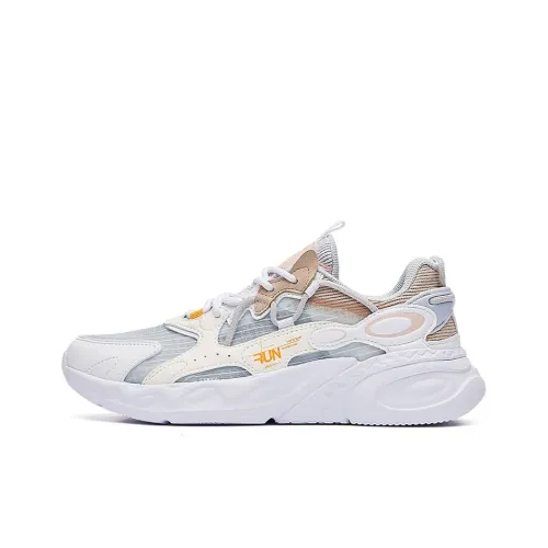 361° Shock Absorbing, Non Slip, Wear Resistant, Breathable And Lightweight Low Top Running Shoes Women's White Gray