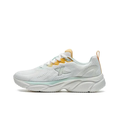 XTEP Anti-Slip Wear-Resistant Low-Top Running Shoes Women's White Cyan Yellow
