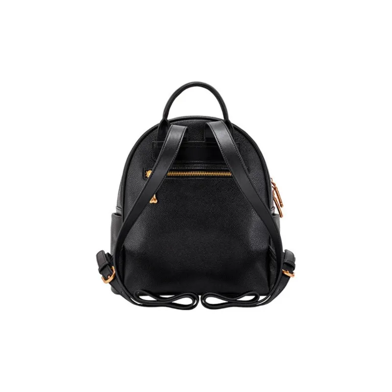Hush Puppies Synthetic Leather Backpack Medium Size Women's Black-3